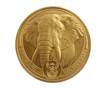 2022 GOLD SOUTH AFRICA BU 50 RAND ELEPHANT 1 OZT