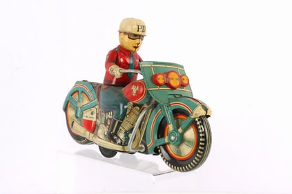 SATO JAPAN ANTIQUE TOY POLICE MOTORCYCLE