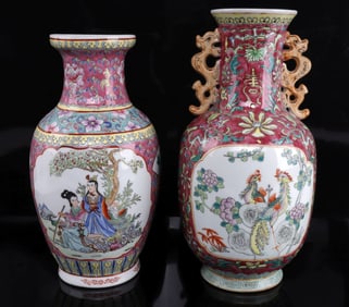 GUANGXU REIGN & FAMILLE ROSE ASIAN VASE LOT