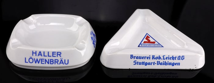 LOT OF 2 GERMAN BEERHALL ASHTRAYS