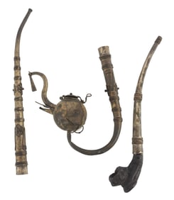 STRAITS CHINESE PAKTONG OPIUM PIPE ELEPHANT LOT 3
