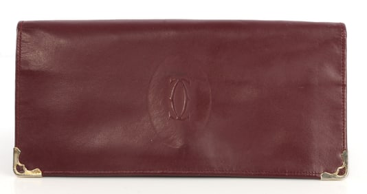 CARTIER FOLDING HAND WALLET IN MAROON