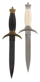 RAY BEERS DUELING DAGGERS ANTIQUE IVORY HANDLE