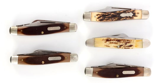 KNIFE LOT OF 5 SCHRADE AND MGC MAKER