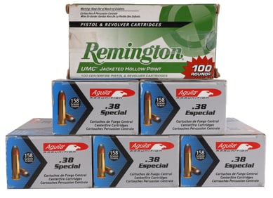 350 ROUNDS .38 SPECIAL 158GR SJHP REVOLVER AMMO