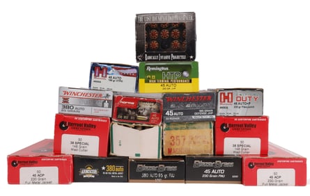 600+ ROUNDS .45 ACP .380 AUTO .38 SPL PISTOL AMMO