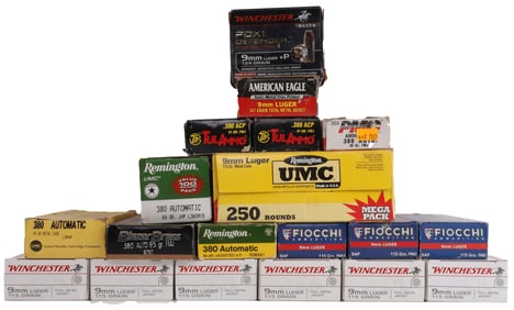 750+ ROUNDS 9MM LUGER & .380 ACP PISTOL AMMO