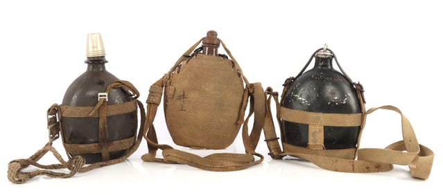 3 WWII  JAPANESE CANTEEN LOT 1 NAMED 1 ANCHOR ID