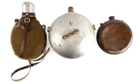 2 GREEK & 1 U.S. SPANISH AMERICAN WAR CANTEEN LOT
