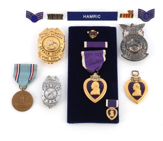 VIETNAM NAMED PURPLE HEART USAF BADGE LOT OF 12