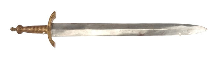 KNIGHTLY BROADSWORD STEEL BLADE & BRASS GRIP