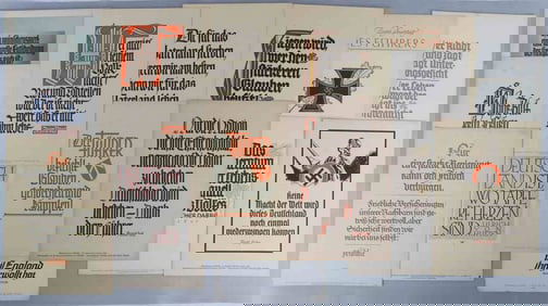 LOT 15 WWII GERMAN REICH QUOTE OF THE WEEK POSTERS