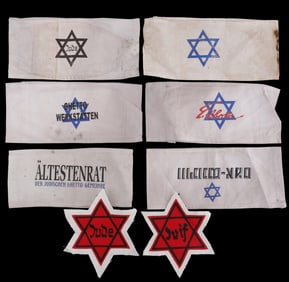 WWII GERMAN REICH JEWISH GHETTO ARMBANDS LOT OF 8