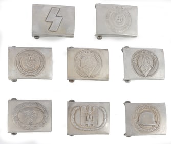 WWII GERMAN THIRD REICH BELT BUCKLES LOT OF 8