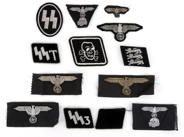 WWII GERMAN SS INSIGNIA COLLAR TAB & PATCH 12 PCS