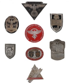 WWII GERMAN THIRD REICH BADGES & SHIELDS LOT OF 8