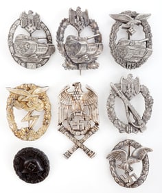 WWII GERMAN THIRD REICH BADGES LOT OF 8