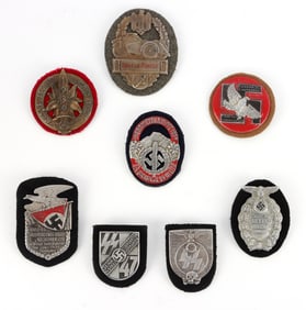 WWII GERMAN THIRD REICH SA SS BADGES LOT OF 8