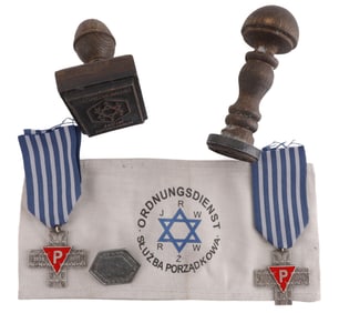 WWII GERMAN REICH JEWISH GHETTO ITEMS LOT OF 6