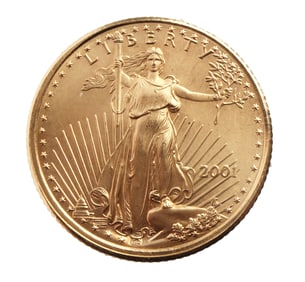 2001 GOLD 1/10 OZT OUNCE AMERICAN EAGLE BU COIN