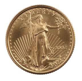 2002 GOLD 1/10 OZT OUNCE AMERICAN EAGLE BU COIN