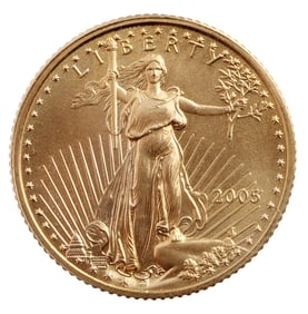 2005 GOLD 1/10 OZT OUNCE AMERICAN EAGLE BU COIN
