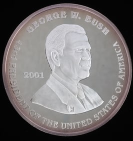 1/2 POUND 8 OZT PROOF SILVER GEORGE W. BUSH COIN