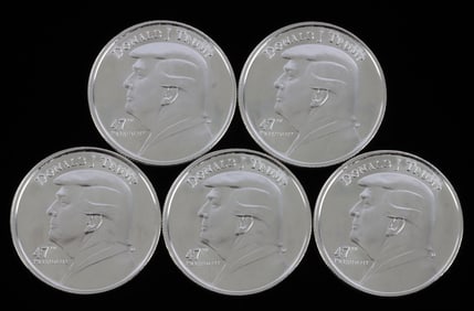 5 1 OZT OUNCE .999 FINE DONALD J. TRUMP ROUND LOT