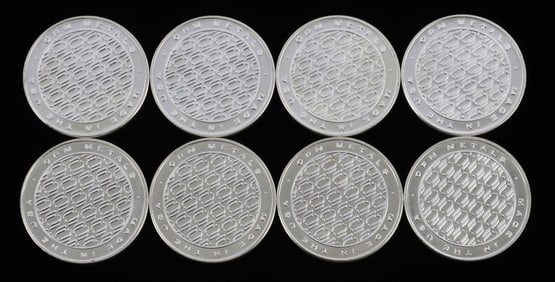 8 1 OZT OUNCE .999 FINE SILVER ROUND LOT