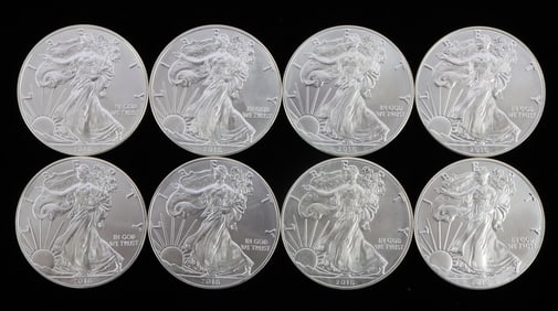 8 2016 1 OZT OUNCE SILVER AMERICAN EAGLE COINS
