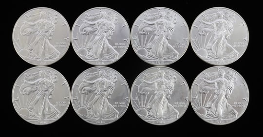 8 2016 1 OZT OUNCE SILVER AMERICAN EAGLE COINS
