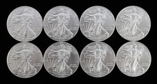 8 2016 1 OZT OUNCE SILVER AMERICAN EAGLE COINS