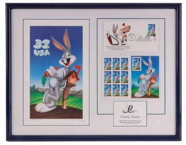 US COMMEMORATIVE STAMP & NUMBERED PRINT BUGS BUNNY