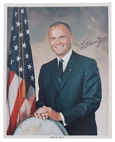JOHN GLENN SIGNED HEAD SHOT PHOTO