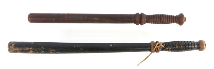 2 ANTIQUE POLICE BILLY CLUB NIGHT STICK LOT