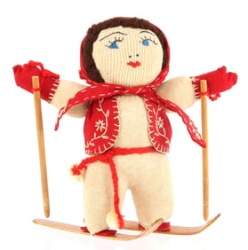 BAVARIAN SKI DOLL GERMANY 1940S