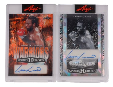 LENNOX LEWIS SIGNED SPORTS CARDS LOT OF 2