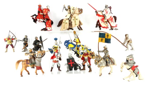 SCHLEICH PAPO 14 KNIGHTS & 7 HORSES 1:28 SCALE