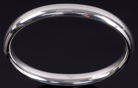VINTAGE TIFFANY & CO HINGED BANGLE BRACELET 8MM