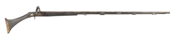 GOLD & BONE INLAID AFGHAN JEZAIL FLINTLOCK MUSKET