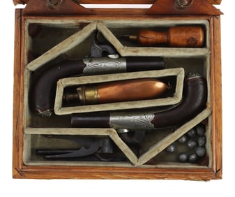 HOLMES LIVERPOOL .44 PERCUSSION PISTOL CASED PAIR