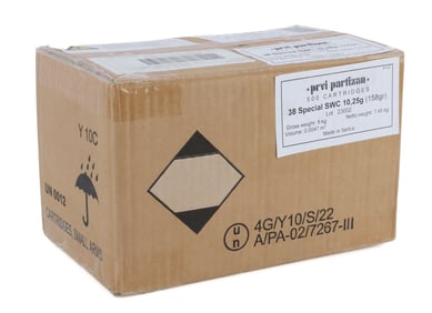 500 ROUNDS .38 SPECIAL 158GR SWC PPU REVOLVER AMMO