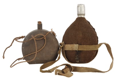 WWII JAPANESE CANTEEN LOT OF 2 PRE WWI