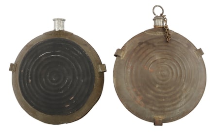 2 CIVIL WAR BULLSEYE CANTEEN LOT