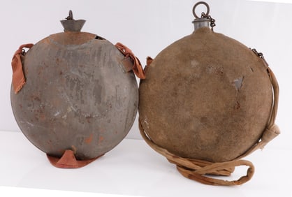 2 CIVIL WAR CANTEEN LOT M1858 & FUNNEL SPOUT