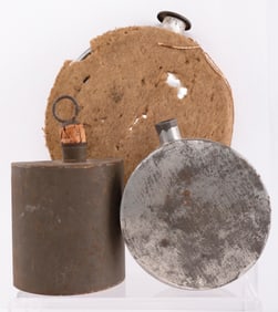 2 MILITIA  FLASK & 1 CANTEEN LOT CIVIL WAR TO WWI