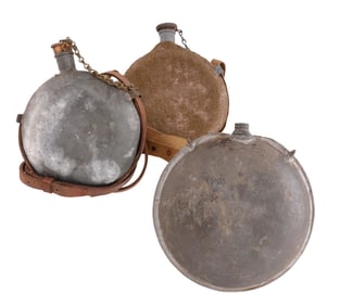 3 SMOOTH SIDED CIVIL WAR CANTEEN LOT