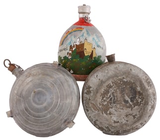 GERMAN PAINTED MEXICAN MILITARY BULLSEYE CANTEEN