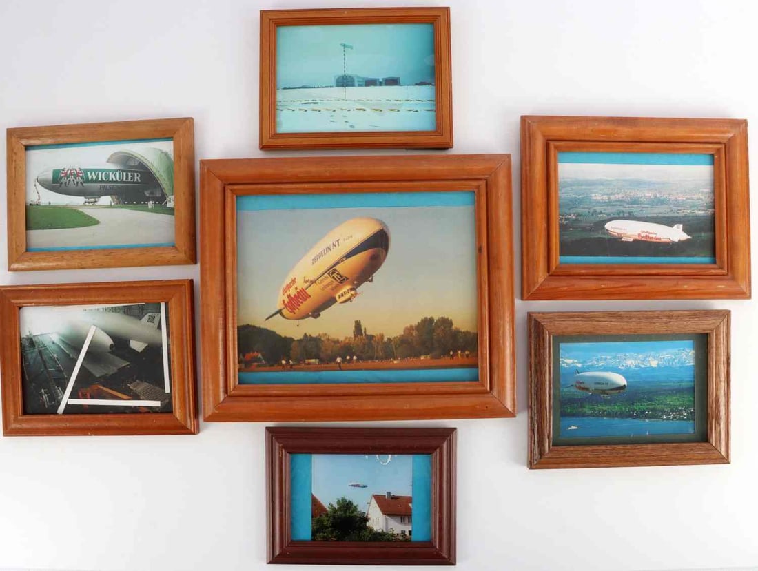 BLIMP PHOTOGRAPH LOT LAKEHURST NJ & OTHER PLACES: Sizes range from 8 X 7 inches to 10 X 12 inches. Nice Lakehurst pic where Hindenburg crashed. All are framed.