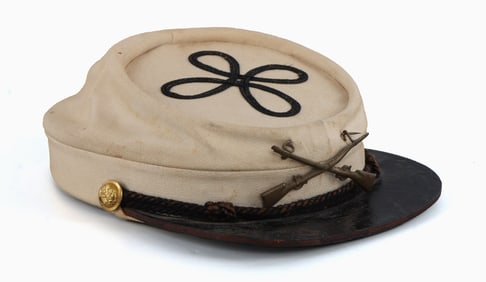 US INDIAN WARS WHITE CADET KEPI NAMED CRANE